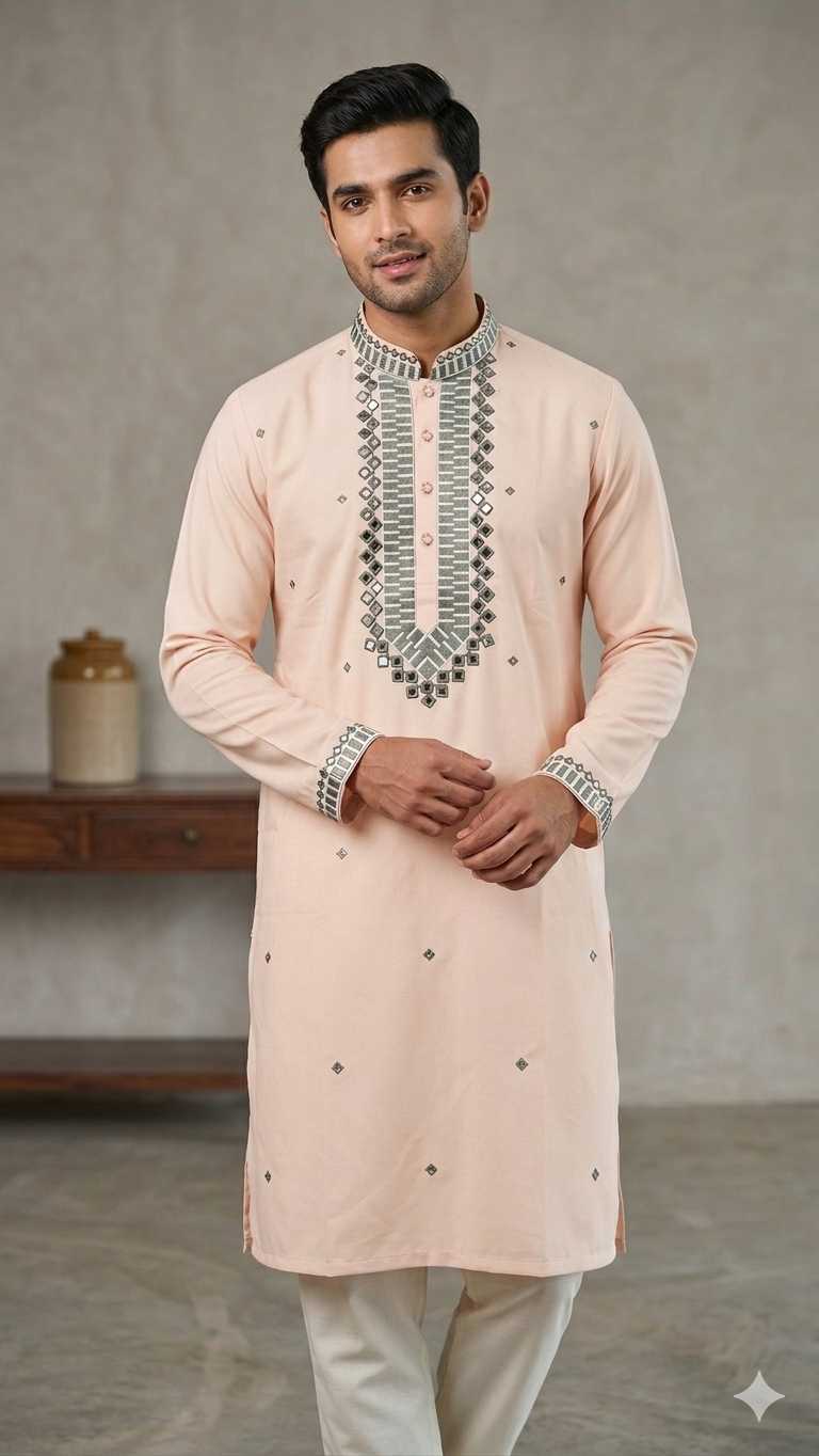 Luxury Armani  Kurta & Premium Mirror Work with korean pant