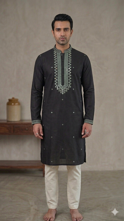 Luxury Armani  Kurta & Premium Mirror Work with korean pant