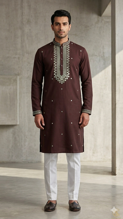 Luxury Armani  Kurta & Premium Mirror Work with korean pant