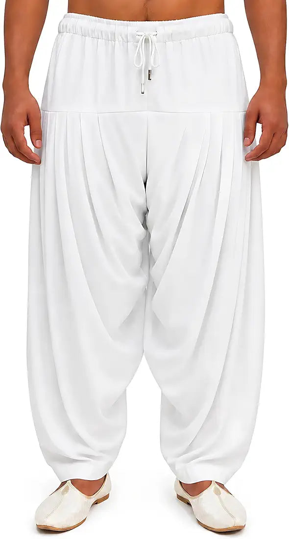Men's White Patiala Pyjama