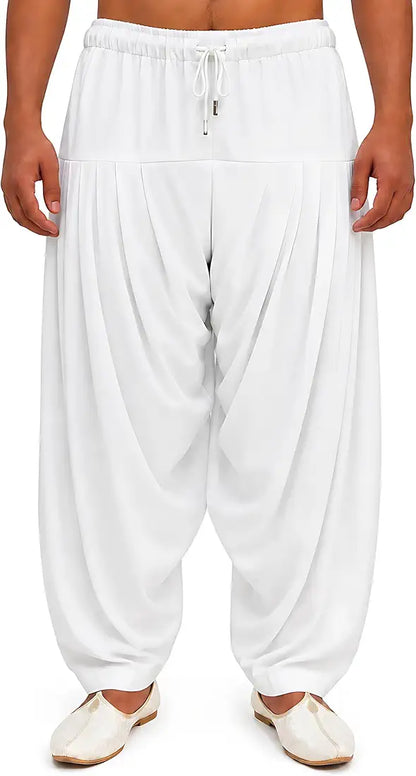 Men's White Patiala Pyjama