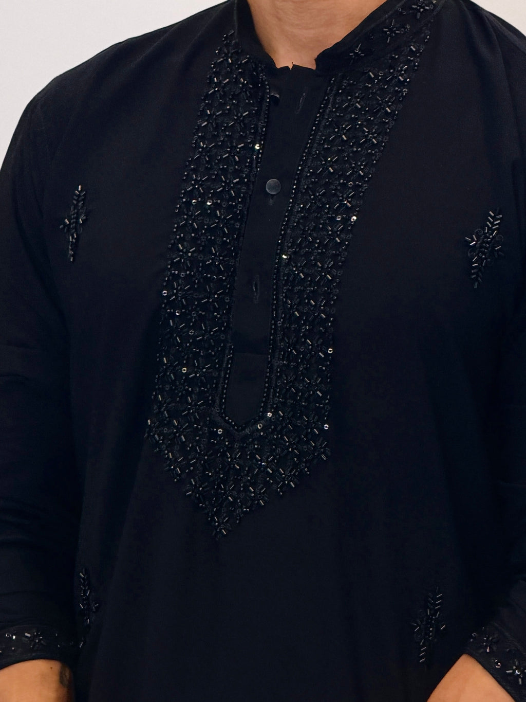 Black Lachka Aramani Kurta Beats Work
