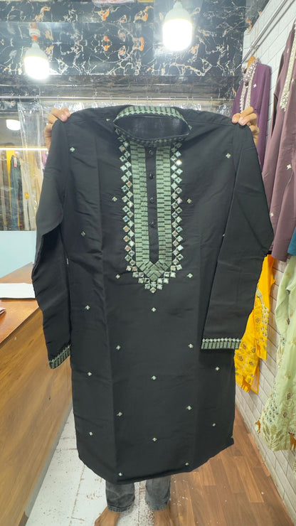 Luxury Armani  Kurta & Premium Mirror Work with korean pant