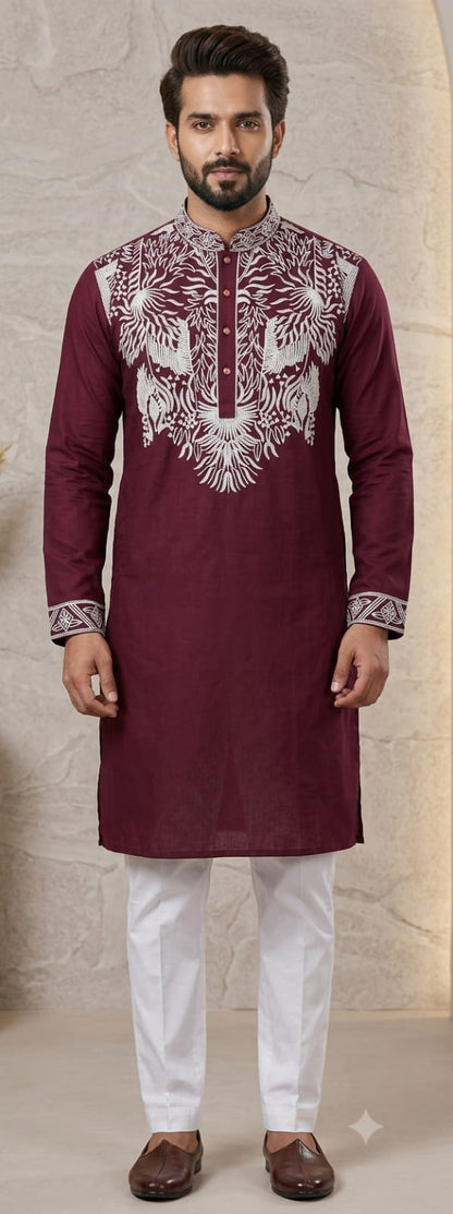 Embroidered Kurta Pajama Set for Men