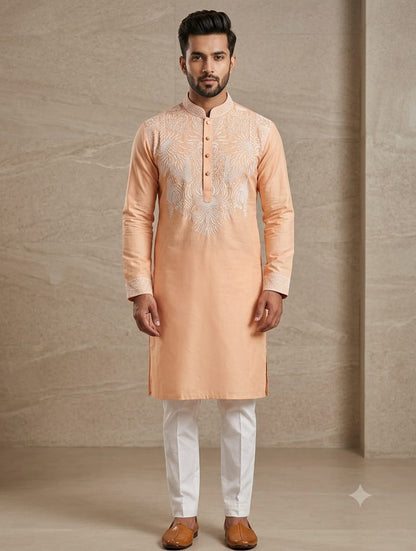 Embroidered Kurta Pajama Set for Men