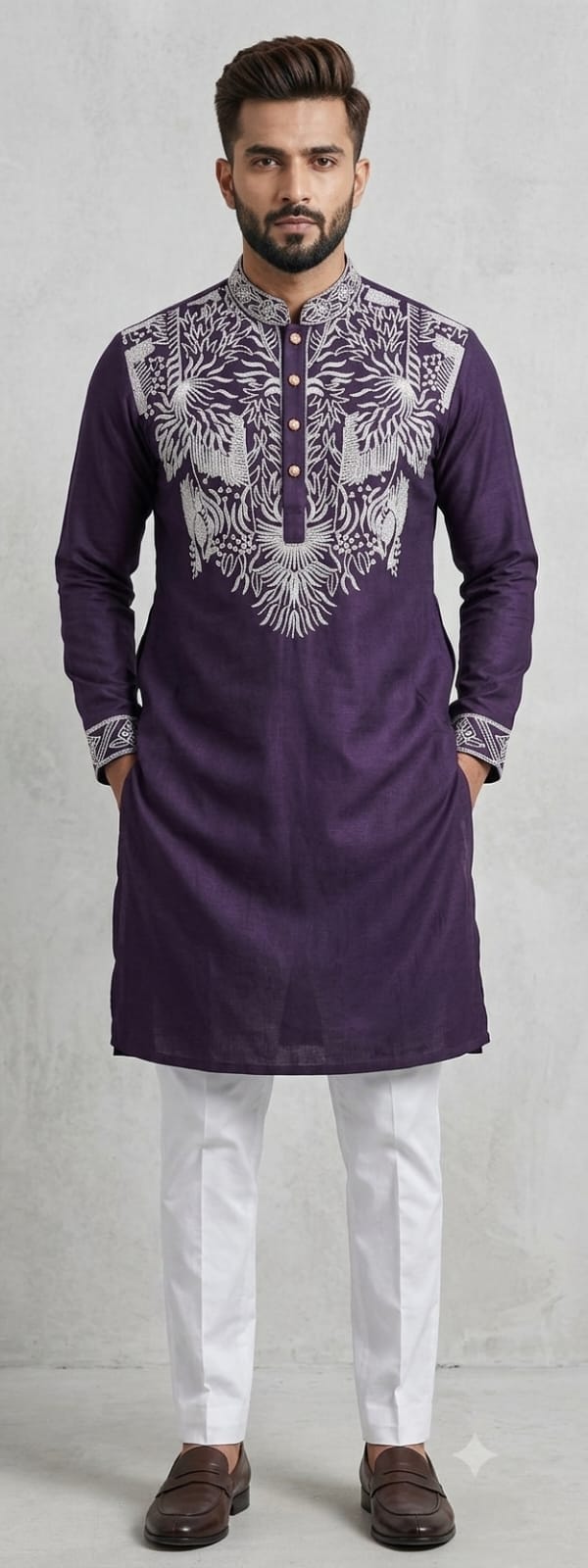 Embroidered Kurta Pajama Set for Men