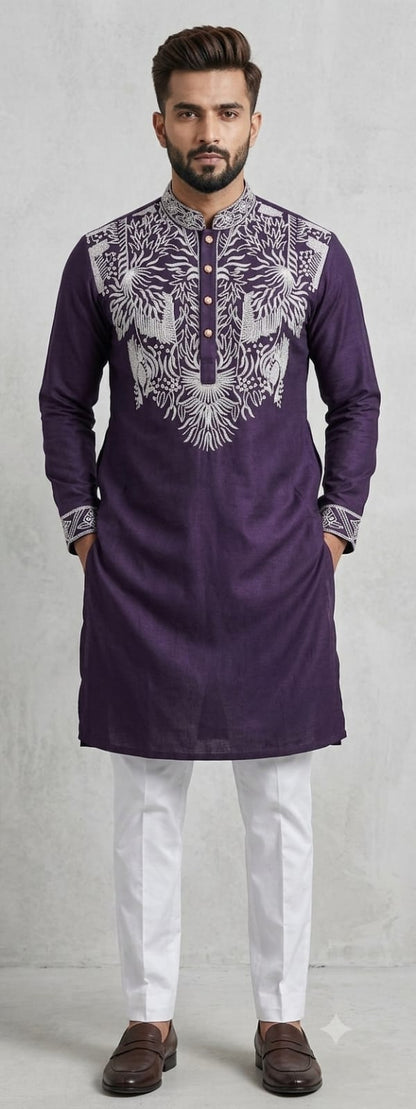 Embroidered Kurta Pajama Set for Men