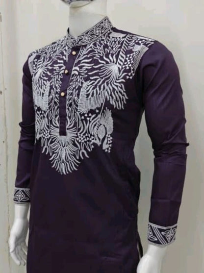 Embroidered Kurta Pajama Set for Men