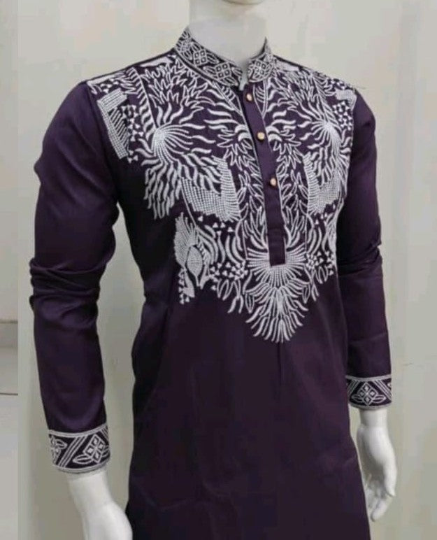 Embroidered Kurta Pajama Set for Men