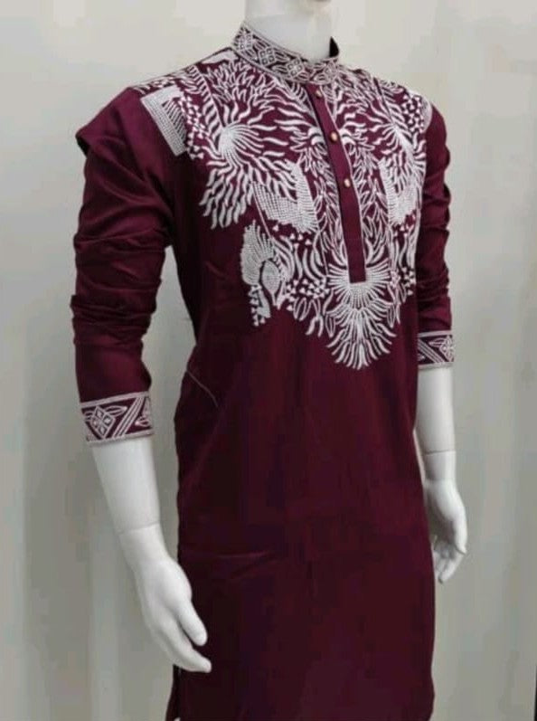Embroidered Kurta Pajama Set for Men