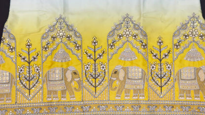 Designer Ombre Kurta with Traditional Elephant Embroidery