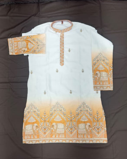 Designer Ombre Kurta with Traditional Elephant Embroidery