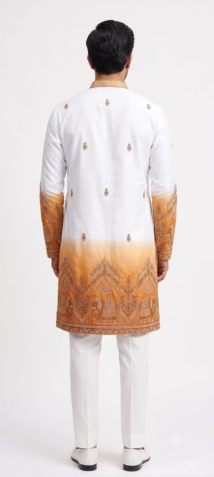 Designer Ombre Kurta with Traditional Elephant Embroidery