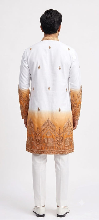 Designer Ombre Kurta with Traditional Elephant Embroidery
