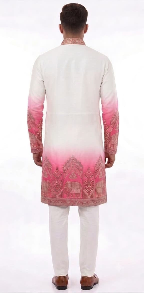 Designer Ombre Kurta with Traditional Elephant Embroidery
