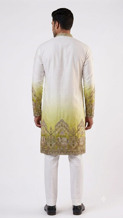Designer Ombre Kurta with Traditional Elephant Embroidery