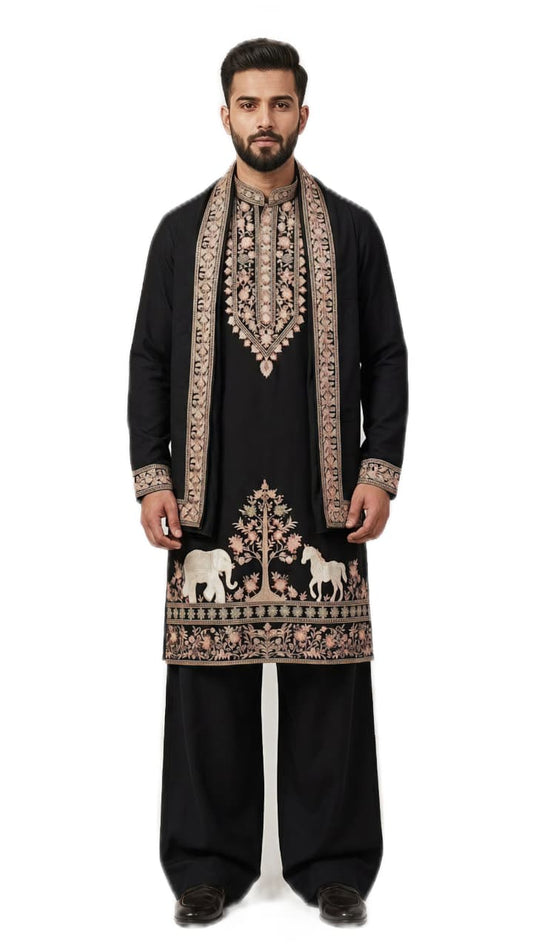 Viral Elvish Yadav 3-Piece Kurta Set with Shall