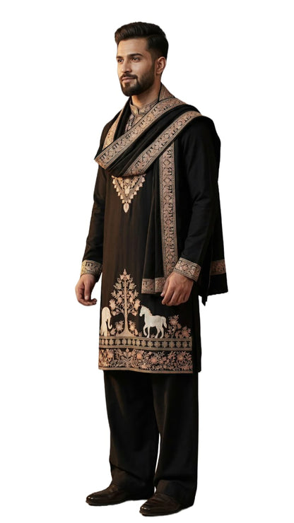Viral Elvish Yadav 3-Piece Kurta Set with Shall