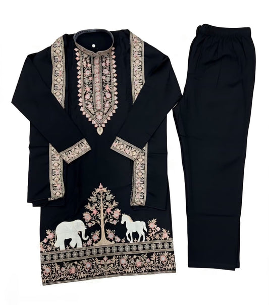 Viral Elvish Yadav 3-Piece Kurta Set with Shall