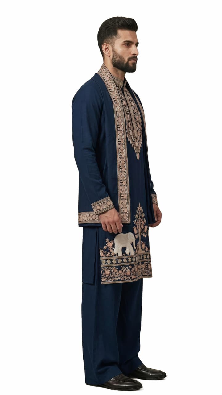 Viral Elvish Yadav 3-Piece Kurta Set with Shall