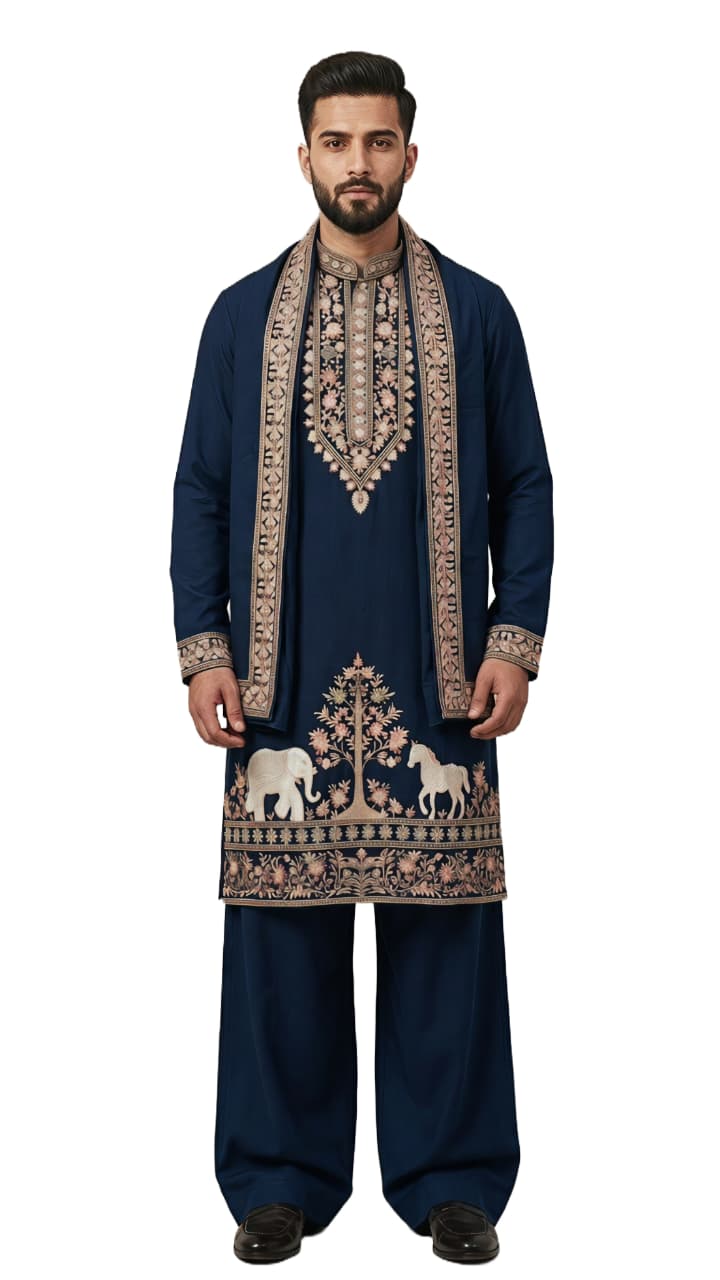 Viral Elvish Yadav 3-Piece Kurta Set with Shall