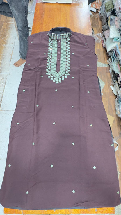 Luxury Armani  Kurta & Premium Mirror Work with korean pant
