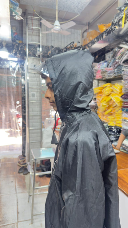 Premium Waterproof Raincoat for Men & Boys – Black