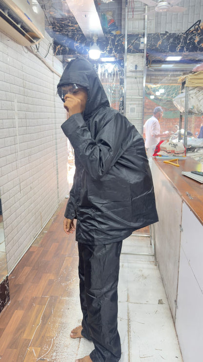 Premium Waterproof Raincoat for Men & Boys – Black