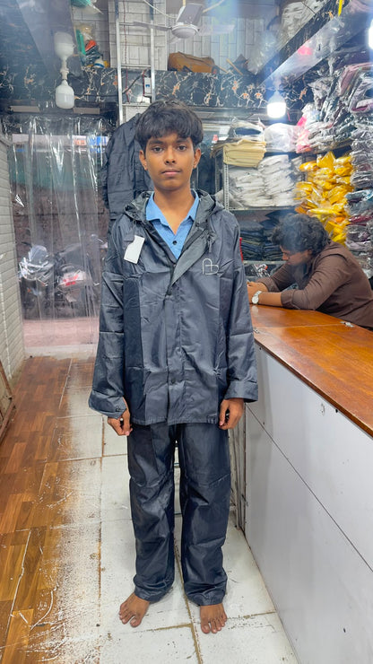 Premium Waterproof Raincoat for Men & Boys – Black