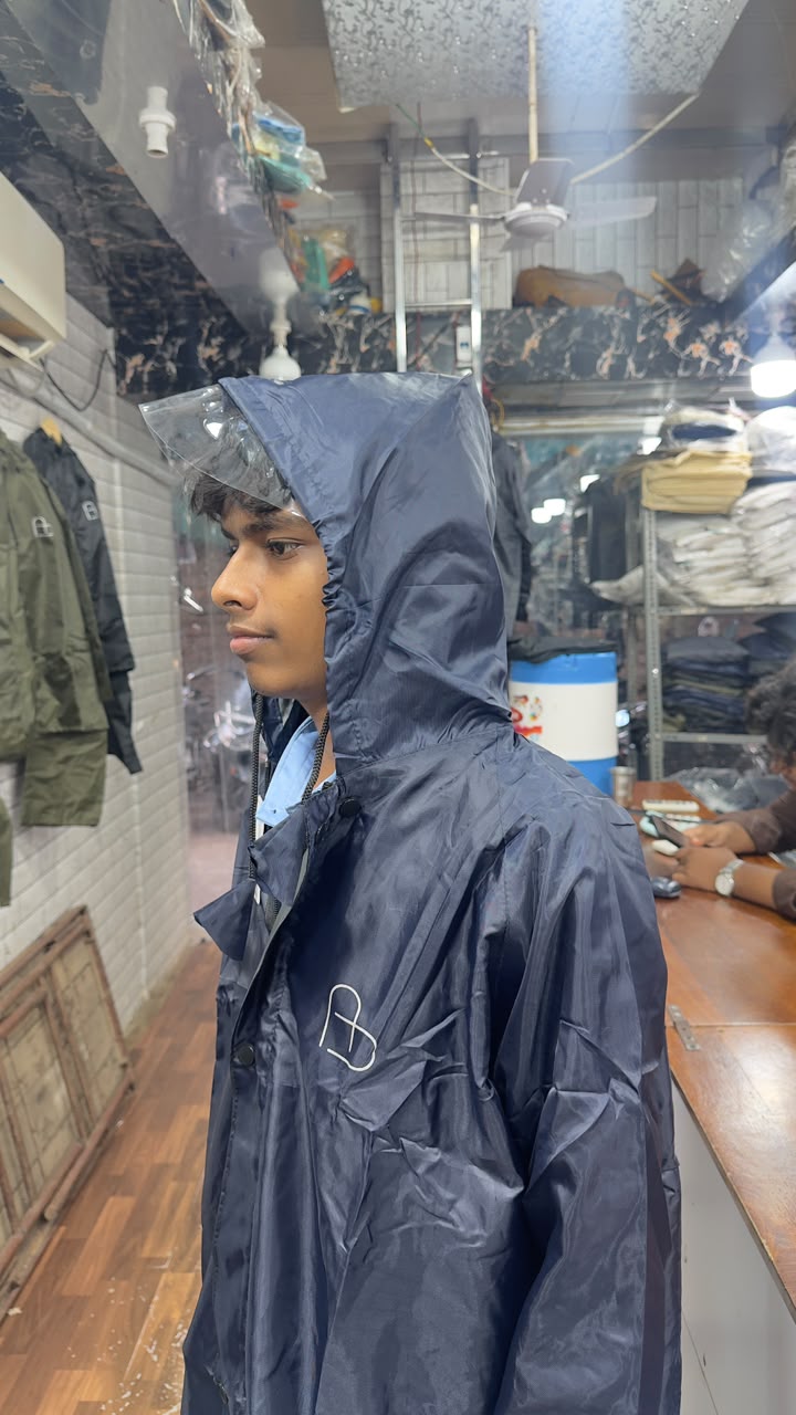 Premium Waterproof Raincoat for Men & Boys – Black
