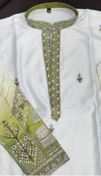 V-neck Short Kurta Traditional Elephant Embroidery