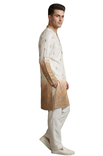 V-neck Short Kurta Traditional Elephant Embroidery