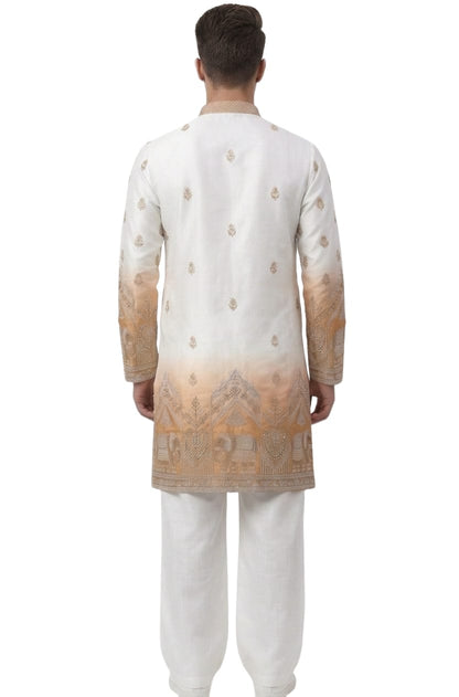 V-neck Short Kurta Traditional Elephant Embroidery