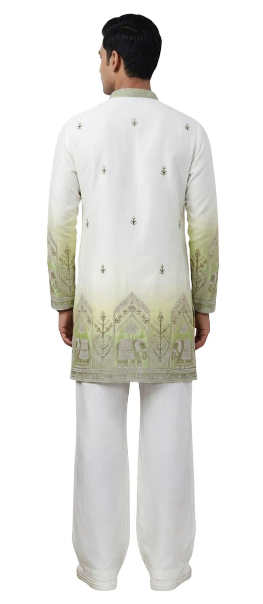 V-neck Short Kurta Traditional Elephant Embroidery