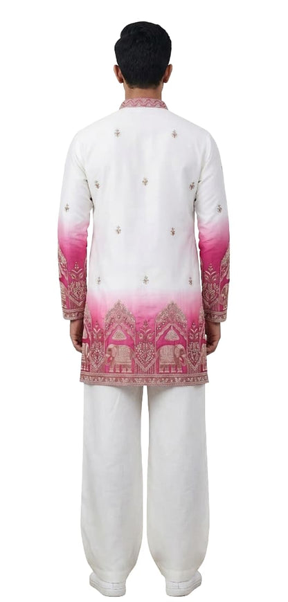 V-neck Short Kurta Traditional Elephant Embroidery