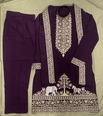 Viral Elvish Yadav 3-Piece Kurta Set with Shall