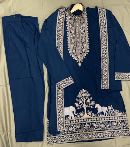 Viral Elvish Yadav 3-Piece Kurta Set with Shall