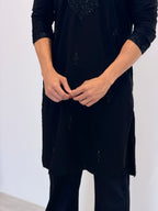 Black Lachka Aramani Kurta Beats Work