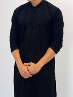 Black Lachka Aramani Kurta Beats Work