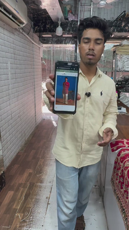 LUXURY Mid Short Kurta With Korean Pant